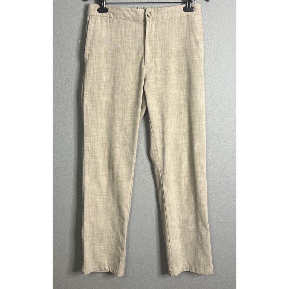 Hart Schaffner Marx Size 32x32 Dress Pants Tan Beige Drawstring Straight Casual